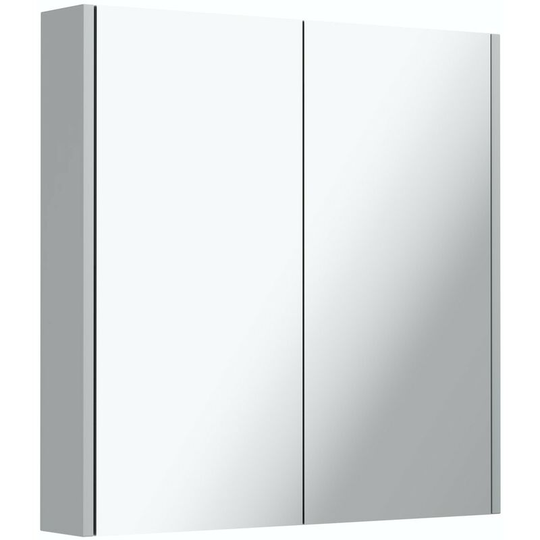 Satin grey mirror cabinet 600 x 600mm - Grey - Clarity