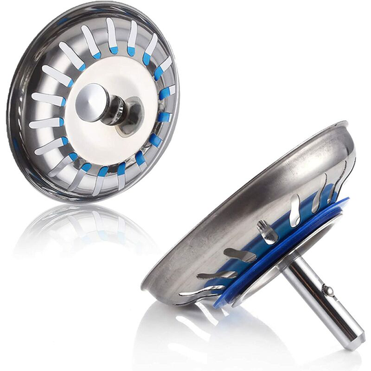 Stainless steel sink plug 2pcs Strain clutch for stainless steel sinks Filter cover Filter for Kitchen and Bathroom Cap Defeat Hole Colander Diameter