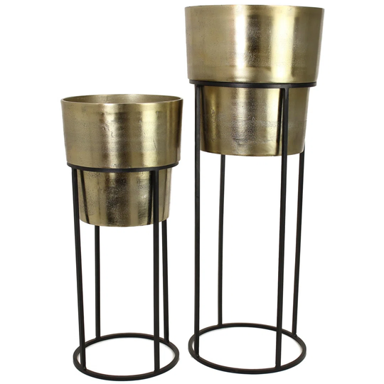 Zaiden 2 Piece Metal Plant Pot Set