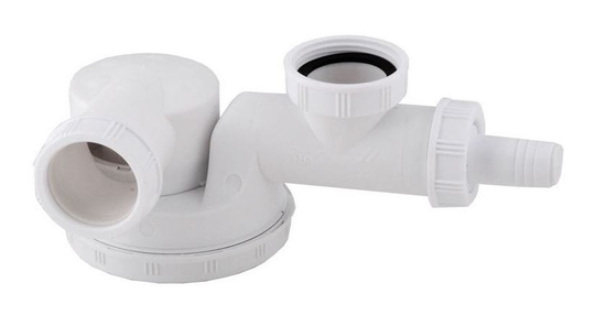 Single Space Saving Kitchen Sink Drain Waste Trap 1 1/2' x 40mm Dish Washer Input
