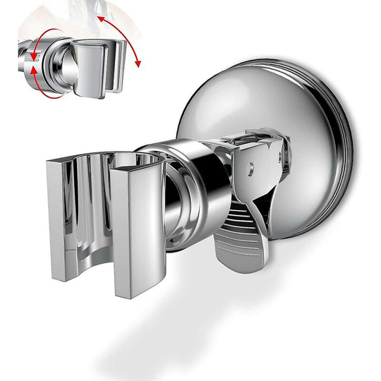 Adjustable suction cup shower head holder, with 360° rotation