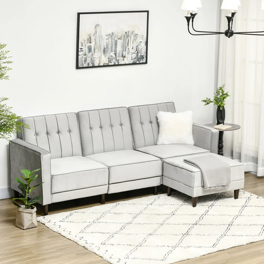 218Cm Square Arm Sofa Bed