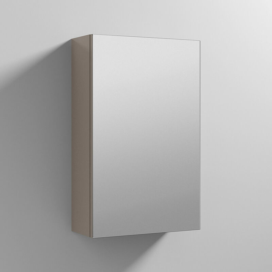Athena 1-Door Mirrored Bathroom Cabinet 715mm h x 450mm w - Stone Grey - Nuie