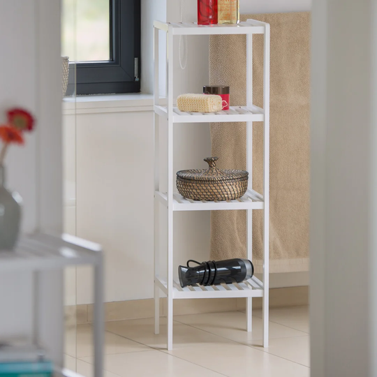 Jaime 34.5Cm W x 110Cm H x 33Cm D Solid Wood Free-Standing Bathroom Shelves