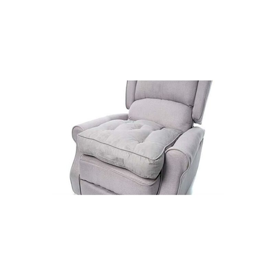 Armchair Booster Comfortable Living Room Faux Suede Cushion 4' Thick Seat Pad, Silver - Loft 25