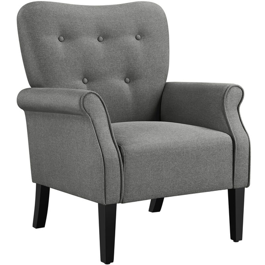 Accent Armchair Mid-century Modern Accent Chair,Dark Gray - dark gray - Yaheetech