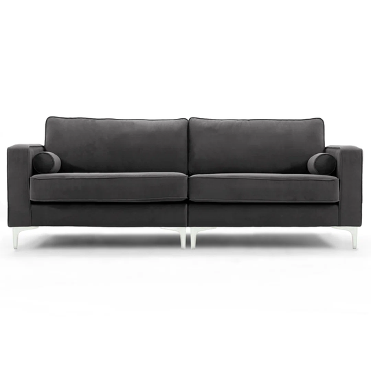 Kamp 240Cm Velvet Recessed Arm Sofa