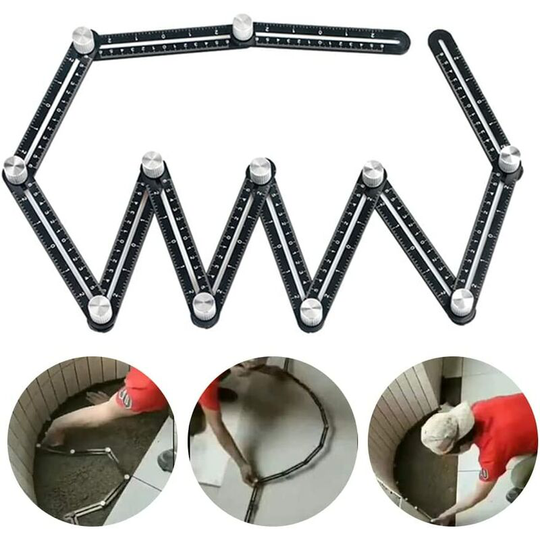 12 Session Multi-Angle Measuring Ruler, Betterlife Aluminum Alloy diy Multi-Angle Template Tool for DIYers, Construction Workers, Carpenters, Tilers,