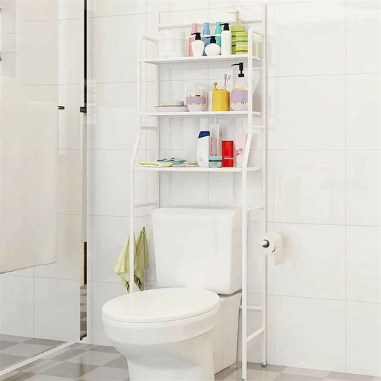 3 Tier Bathroom Shelf Organizer Stand Over Toilet Storage Rack Laundry Shelf Unit Organizer Rack Space Saving Organizer Stand White