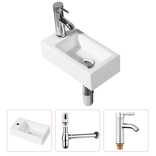 Weigand Ceramic Wall Hung Basin with Tap