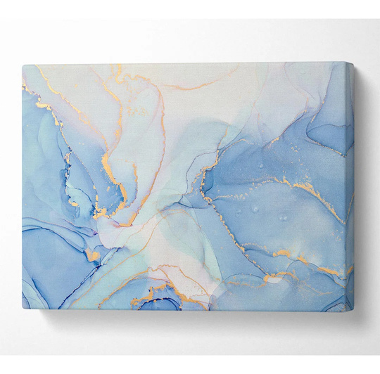 The Light Blue Flow Glitter - Wrapped Canvas Painting