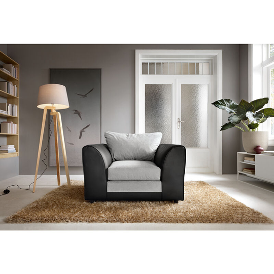 Dylan Chenille Armchair - color Light Grey - Light Grey