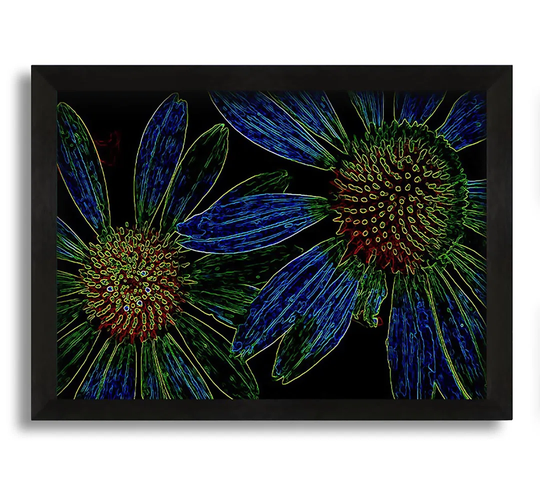 Abstract Neon Floral 18 - Picture Frame Graphic Art on Canvas