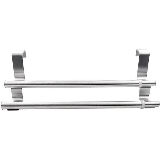 Expandable Double Towel Hanger Over Cabinet Cupboard Doors Stainless Steel Bath Towel Bar Towel Clothes Hanger Towel Rack Holder for Bathroom Kitchen