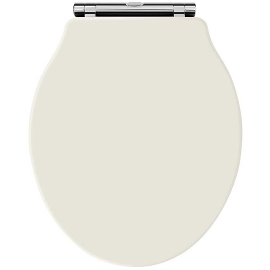 Chancery Soft Close Toilet Seat Ivory Chrome Hinges - Hudson Reed