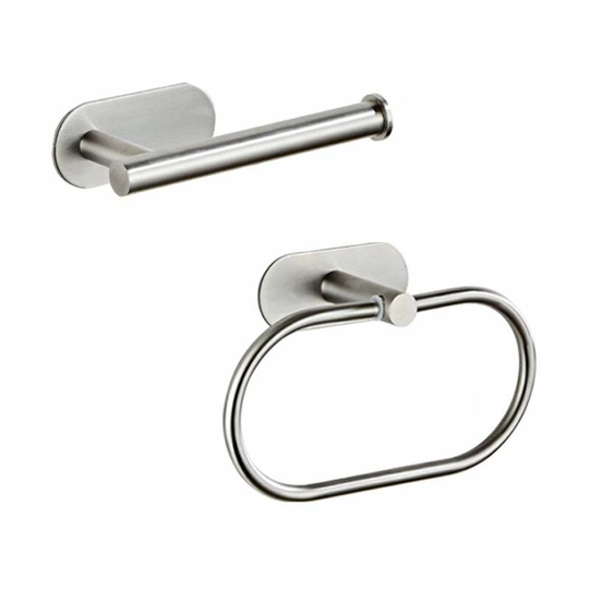 2 pieces of bathroom accessories paper towel rack 304 stainless steel towel rack paper towel rack non-perforated brushed towel rack free drill