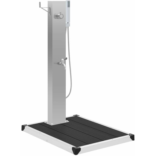 Vidaxl - Outdoor Shower with Tray wpc Stainless Steel grey