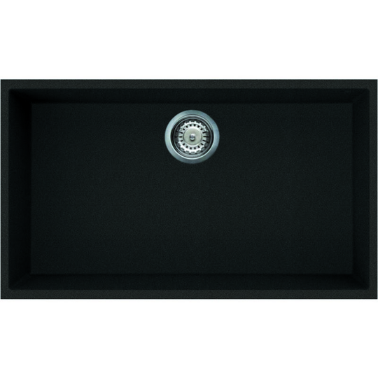 Quadra 130 Granite Black Single Bowl Undermount Sink - Reginox