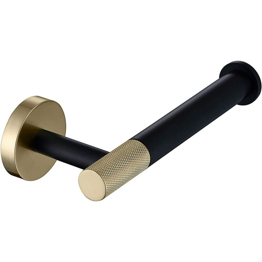 Stainless Steel Toilet Paper Holder Wall Mounted Paper Holder Brushed Gold and Matte Black Toilet Paper Holder