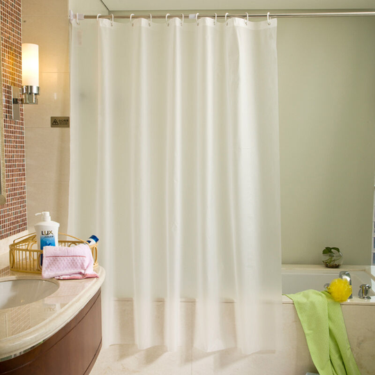 Solid Shower Curtain 6 x 6 ft Bath Curtains With 12 Metal Grommets and Hooks Waterproof peva Bathroom Curtains for Bathtub Showers, Transparent