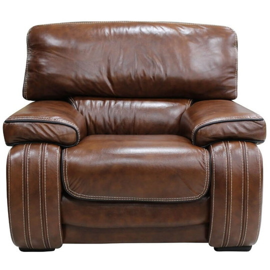 Livorno Armchair Genuine Italian Tabak Brown Leather Offer