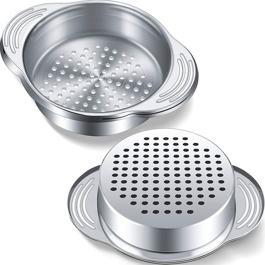 2 Pack Tuna Strainer Stainless Steel Food Can Strainer Oil Press Canning Drainer Colander Tuna Can Filter for Beans, Vegetables and More