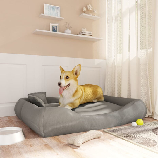 Dog Cushion with Pillows Grey 115x100x20 cm Oxford Fabric