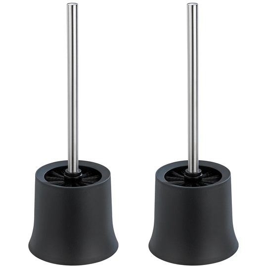WENKO WC set Basic Black Set of 2, WC brush included