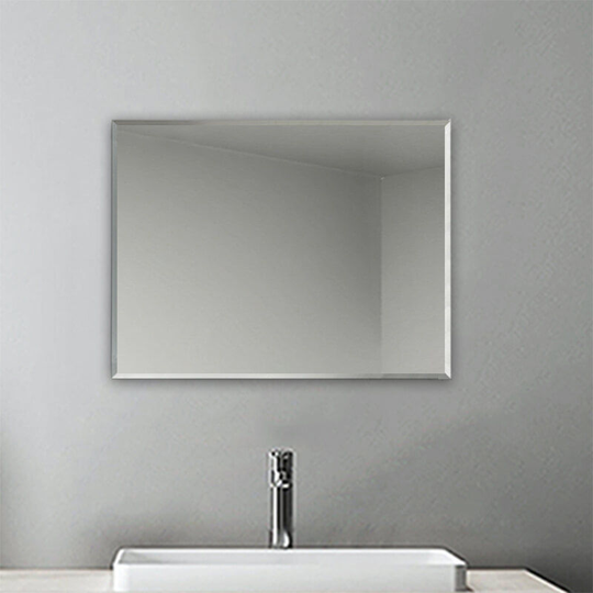 Plain Frameless Wall Mirror Large Full Length with Wall Hanging Fixings Bathroom -600X450