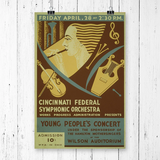'Vintage WPA Symphonic Orchestra' Vintage Advertisement