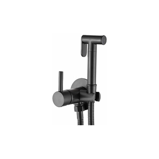 Invena - Black Brass Wallmounted Bidet Tap Ceramic Head Mixer Expendable Handle