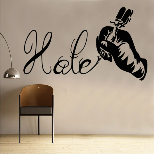 Tattoo Parlour Gun Hate Wall Sticker