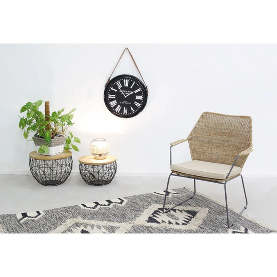 Armchair In Gray And Metal Poelet