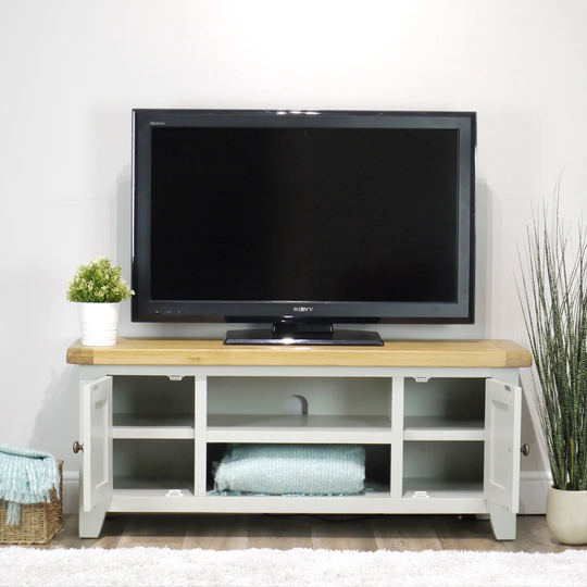 Longcroft Painted Oak Large TV Stand for TVs up to 43"