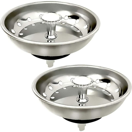 Perlerare - 2 pcs Sink Strainer Stopper, Stainless Steel Kitchen Sink Strainer For Kitchen and Bathroom Diameter 80mm