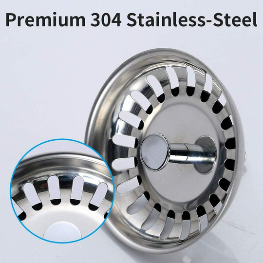 Kitchen Sink Filter, Filter Sink Grainer with Adjustable Height, 304 Stainless Steel Sink Basket Strainer for 79mm Cuisin Diameter Sinks (2 Packs)