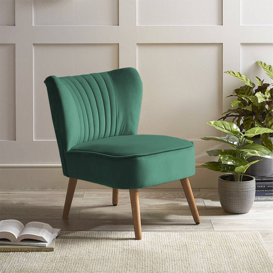 Tufted Shell Velvet Leisure Chair, Dark Green - Livingandhome