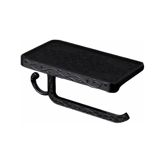 BetterLife Bathroom Black Handkerchiefs Aluminum Space Antique Cell Phone Roll Paper Holder Storage Support European Story Storage