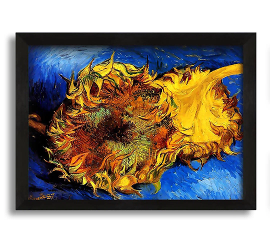 Two Cut Sunflowers 3 by Vincent Van Gogh - Picture Frame Painting on Canvas