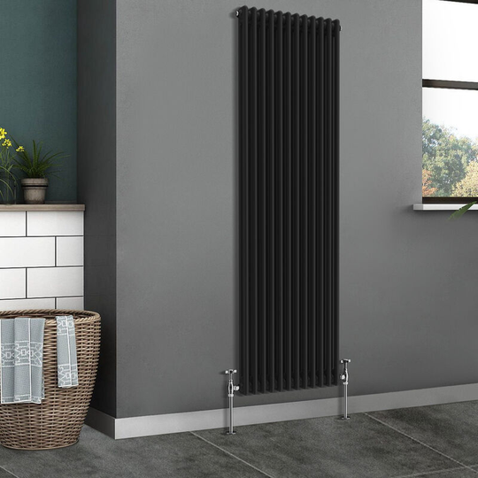 Traditional Radiator Cast Iron Style Radiator 2 Column Black 1800x560mm