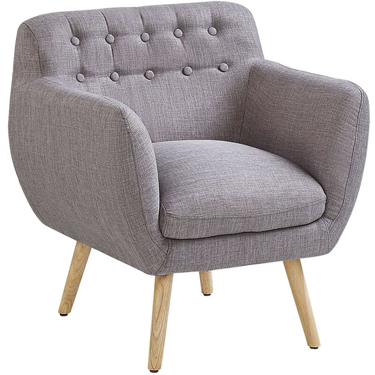 Mid Century Modern Low Back Upholstered Armchair Grey Melby - Grey