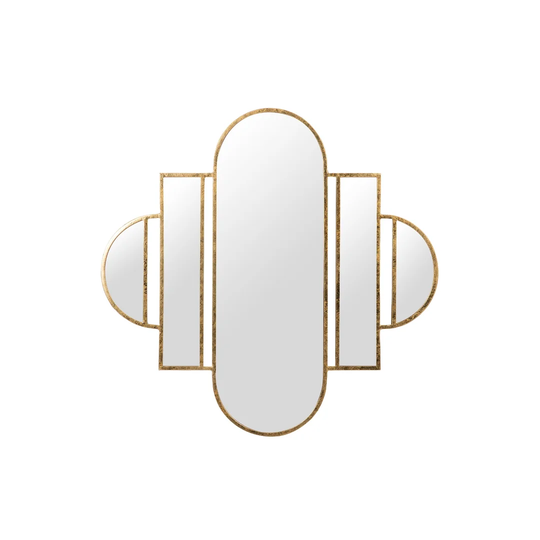 Bunceton Oval Metal Framed Wall Mounted Accent Mirror in Gold