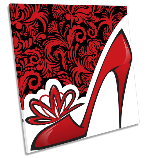 Fashion High Heels Roses Picture - Wrapped Canvas Art Prints