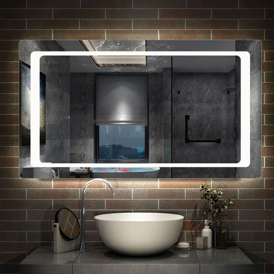 Led Bathroom Mirror with Demister Pad Touch Sensor Wall Mounted IP44 - 1200x700 Single Touch