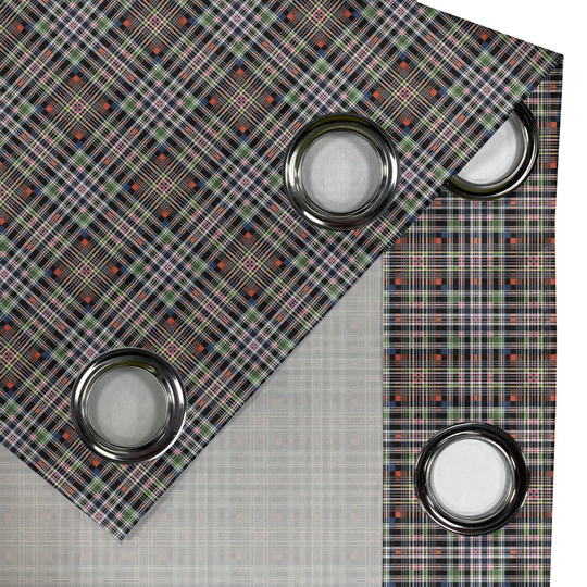 Hanah Checkered Semi Sheer Thermal Curtains