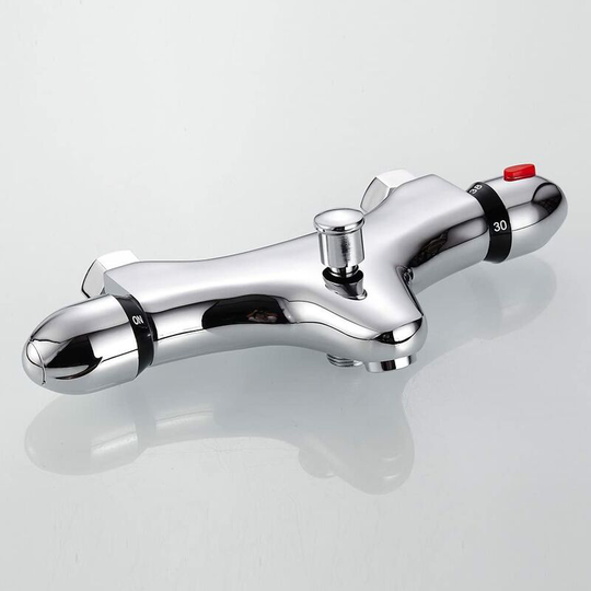Gift - 38°C Anti-scald Thermostatic Shower Faucet with Safety Guard Thermostatic Faucet for Bathroom Brass Chrome