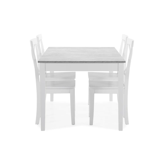 Romeo 4 - Person Rubberwood Solid Wood Dining Set