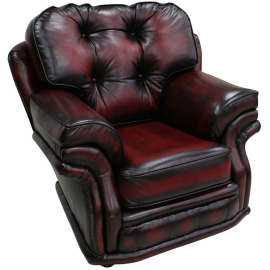 Chesterfield Knightsbridge 1 Seater Armchair Traditional Chair Antique Oxblood leather