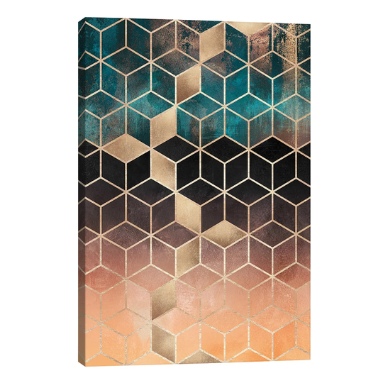 Ombre Dream Cubes, Rectangular by Elisabeth Fredriksson - Graphic Art Print on Canvas