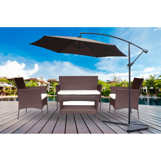 Yonah Rattan 4 - Person Seating Group with Cushions